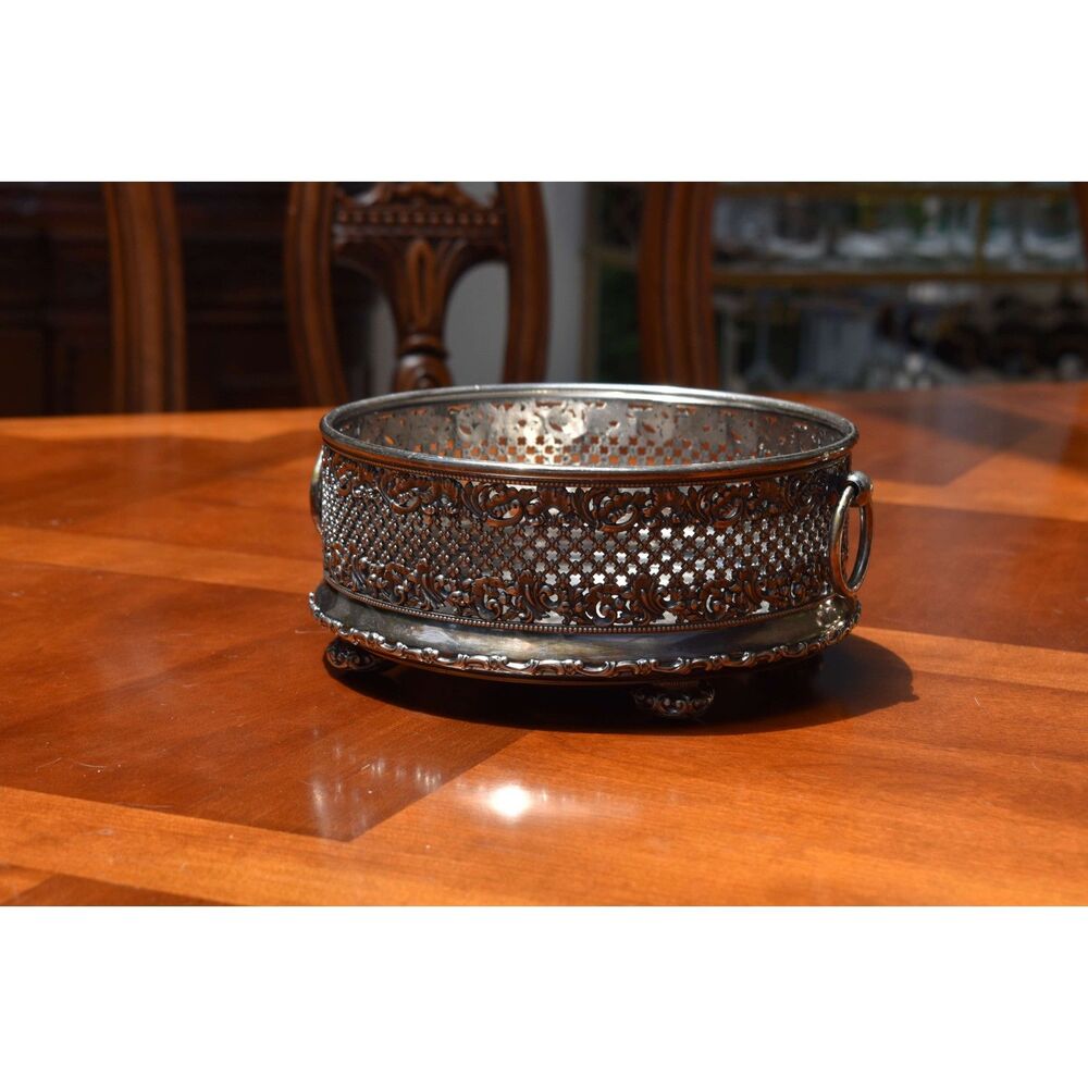 Wilcox Silver Plate Co Quadruple Plate Pierced Bowl Meriden CT Antique c1885